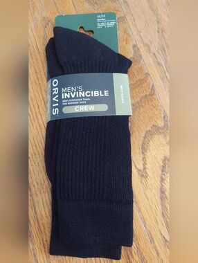 Orvis Men's Invincible Crew Socks - Black Pair